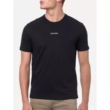 Camiseta Calvin Klein Masculina Flame Front Logo Preta