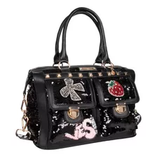 Bolsa Boston Nicole Lee De Lentejuelas Con Parches Ss24