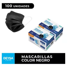 Mascarillas Desechables 50 Un 2 Cajas (100 Un). Color Negro