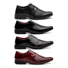 Combo 4 Pares Sapato Social Masculino Na Promoção + Frete