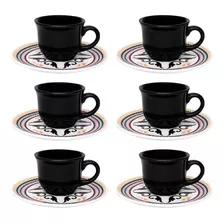 Conjunto 6 Xícara De Café 75ml Floreal Luiza - Café Da Manhã