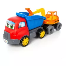 Brinquedo Caminhão Caçamba E Retro Escavadeira - Maral 4163