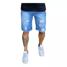 Bermuda Jeans Masculina Rasgada Pronta Entrega