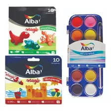 Kit Niñez Plastilina Acuarela Tempera Alba Sin Tacc Celiaco