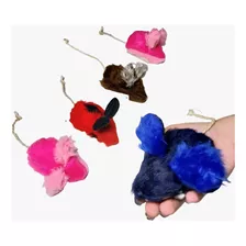 Brinquedo Ideal Para Gatos Kit Com 6 Ratos De Pelúcia 