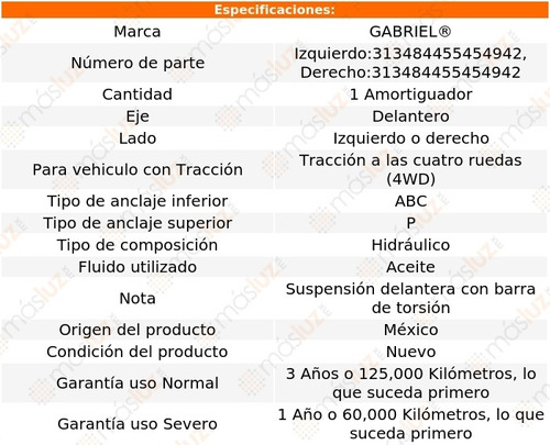 (1) Amortiguador Del Der O Izq Colorado 4wd 04/08 Foto 2