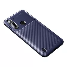 Capa Capinha Para Moto G8 Power Lite 6.5 Fibra Carbono