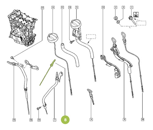 Varilla Nivel Aceite Para Renault Modus 2004 A 2016 Foto 6