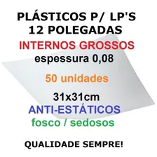 50 Plásticos Internos 0,08 Grossos Antiestáticos P/ Lp Vinil