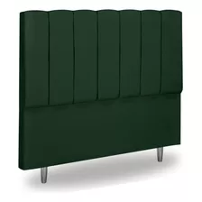 Cabeceira De Cama Casal 140cm Carla Veludo Verde Escuro