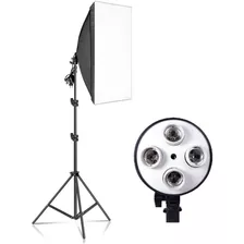 Kit Softbox 50x70 Luz Contínua Tripé 2m Quadruplo 4 Lâmpadas