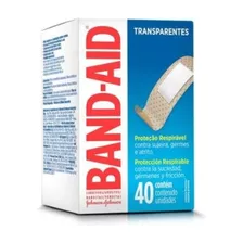 Curativo Transparente Band-aid 1,9cmx 7,6cm Caixa 40 Unidade