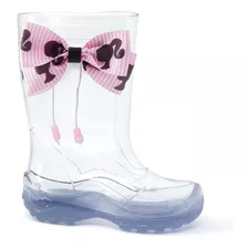 Bota Infantil Transparente Com Laço E Miçangas Da Barbie 