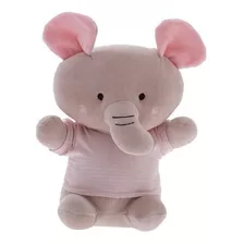 Pelucia Elefante Camiseta Listrada Rosa - Zip Toys