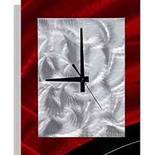 Unico Moderno Negro Plata Y Rojo Joya En Tonos Reloj Metal
