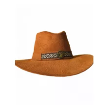 Sombrero Australiano. De Cuero Con Aplique