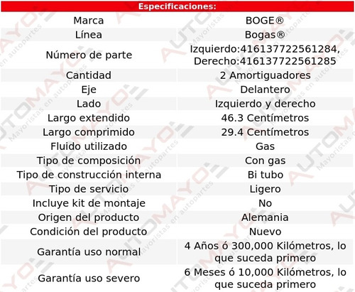 2-amortiguadores Gas Delanteros Boge Bogas Bmw M5 2006-2010 Foto 2