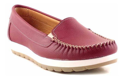 Mocasin Cuero Mujer Chatita Zapato Confort Goma  Mcmo03632