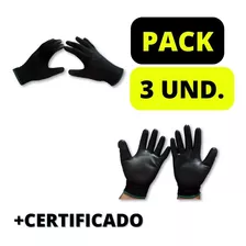 Guantes De Trabajo Pu-puliuretano/naylon/t9/ Pack 3 Unid