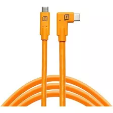 Tetherpro Usb-c A Angulo Recto Usb-c Naranja De Alta Visib