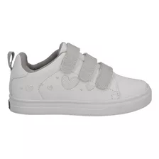 Tenis Para Niña Cuba Libre 341 Blanco Velcro Escolar 15-21.5