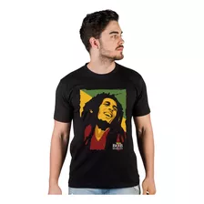 Camiseta Bob Marley Reggae Masculina Preta Algodão