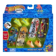 Hot Wheels Skate Dedo Pack 4 Fingerboards E 2 Tênis - Hgt84