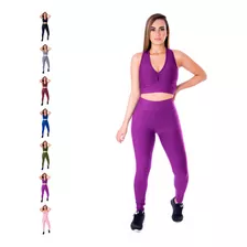 Conjunto Femenino Barato Academia 1 Top E 1 Calça Envio 24h