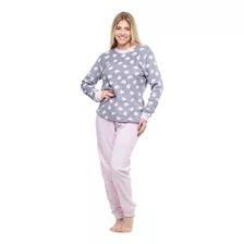 Pijama Feminino De Inverno Frio Intenso Toque Suave Pelinhos