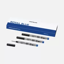 Refil Carga Caneta Montblanc Rollerball Mozart Cor Azul Cx/3