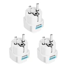 Adaptador Convertidor Enchufe Americano A Europeo Redondo X3