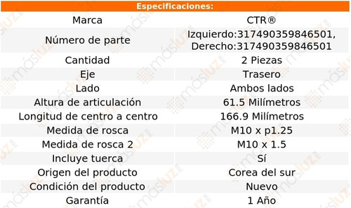 2- Tornillos Estabilizadores Traseros Vue L4 2.4l 08/10 Ctr Foto 2