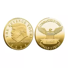 Moneda Conmemorativa Colección Donald Trump Bañada En Oro 