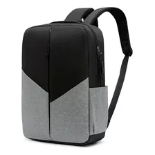 Mochila Universitaria Urbana Usb Impermeable Para Notebook Color Gris/negro