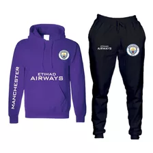 Conjunto Moletom Blusa E Calça Abrigo Adulto Manchester City