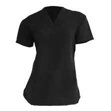 Polera Mujer Negro Mike's Antifluido Uniformes Clínicos