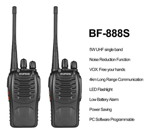 2 Radios Baofeng Bf-888s Uhf Con Manos Libres Set-2 Foto 2