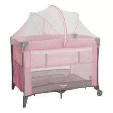 Berço Cercado Desmontável Bebê Sleep Até 18kgs Rosa Voyage