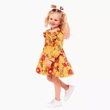 Vestido Nanai Infantil Menina Inverno Leve Manga Longa 1 A 8