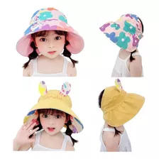 Visera Con Protección Solar Uv Para Niñas / Reversible