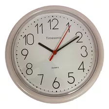 Reloj Pared Plastico Blanco Timesonic 25cm Redondo Con Pila