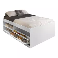 Cama Box Com Sapateira 1,38 Casal Vanessa - Branco