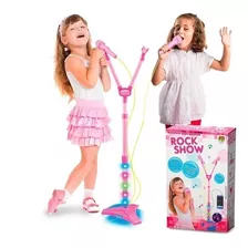 Microfone Duplo Com Pedestal Infantil Meninas Dmt5895