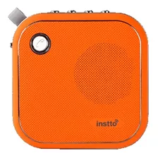 Parlante Bluetooth Portatil Instto Ingeo Aux Micro Sd Microf Color Naranja