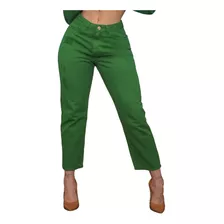 Calça Feminina Mom Verde 100% Algodão 4656