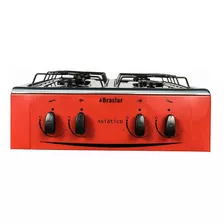 Fogão Portátil 4 Bocas Mesa Em Inox Asiatico Vermelho Bivolt