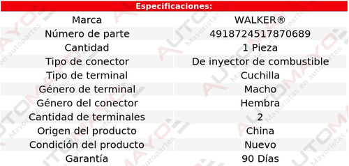 1 - Conector Inyector Combustible Walker Xc70 L5 2.5l 03-07 Foto 3