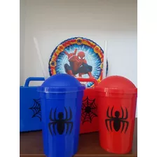 Vasos Plásticos Souvenir Con Vinilo Spiderman (10 Unid)
