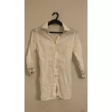 Blusa 100% Lino, Blanca, Talla Xs