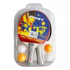 Set Raquetas Ping Pong 2 Paletas + 4 Pelotas Juego Mesa